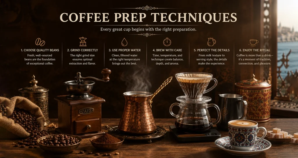Coffee preparation step-by-step guide