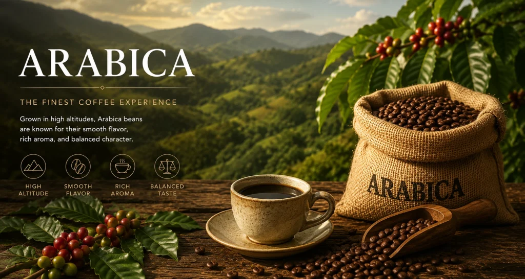 Arabica coffee farm and harvest highlights