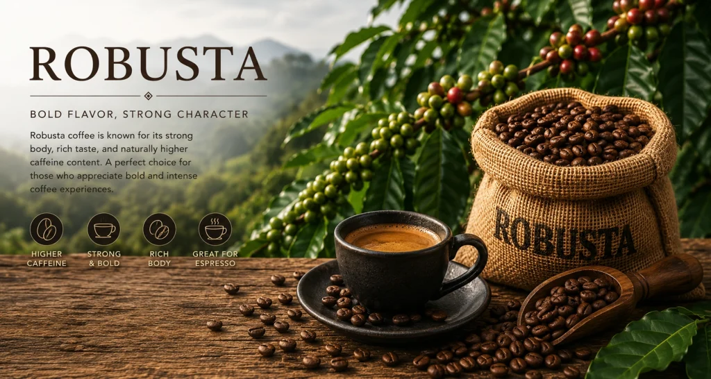Bold Robusta coffee experience